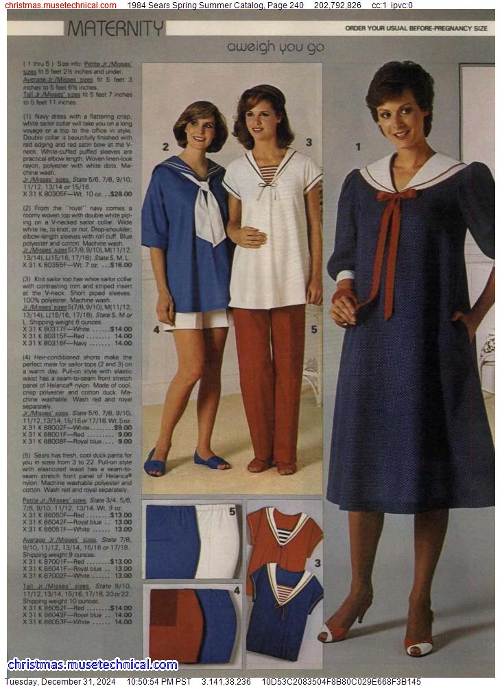 1984 Sears Spring Summer Catalog, Page 240 - Catalogs & Wishbooks