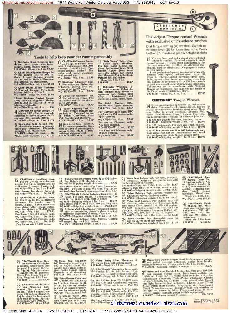 1971 Sears Fall Winter Catalog, Page 953