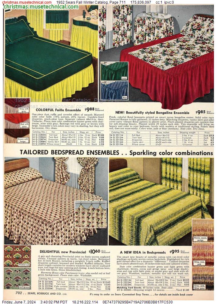 1952 Sears Fall Winter Catalog, Page 711
