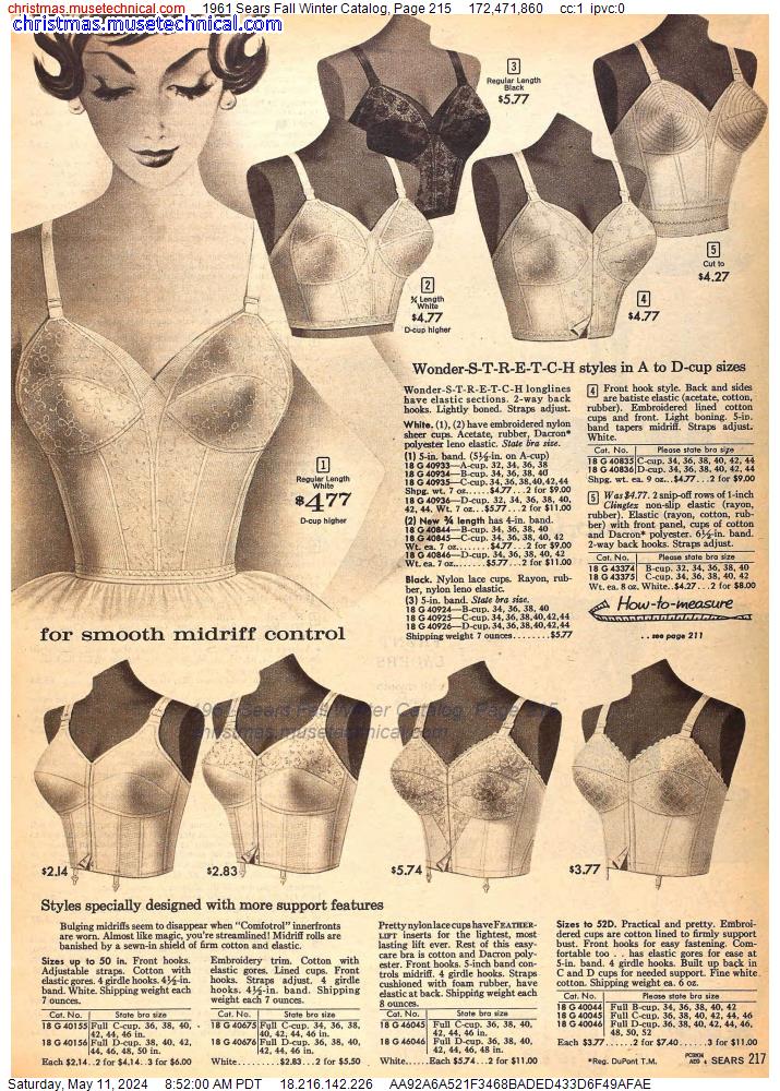 1961 Sears Fall Winter Catalog, Page 215