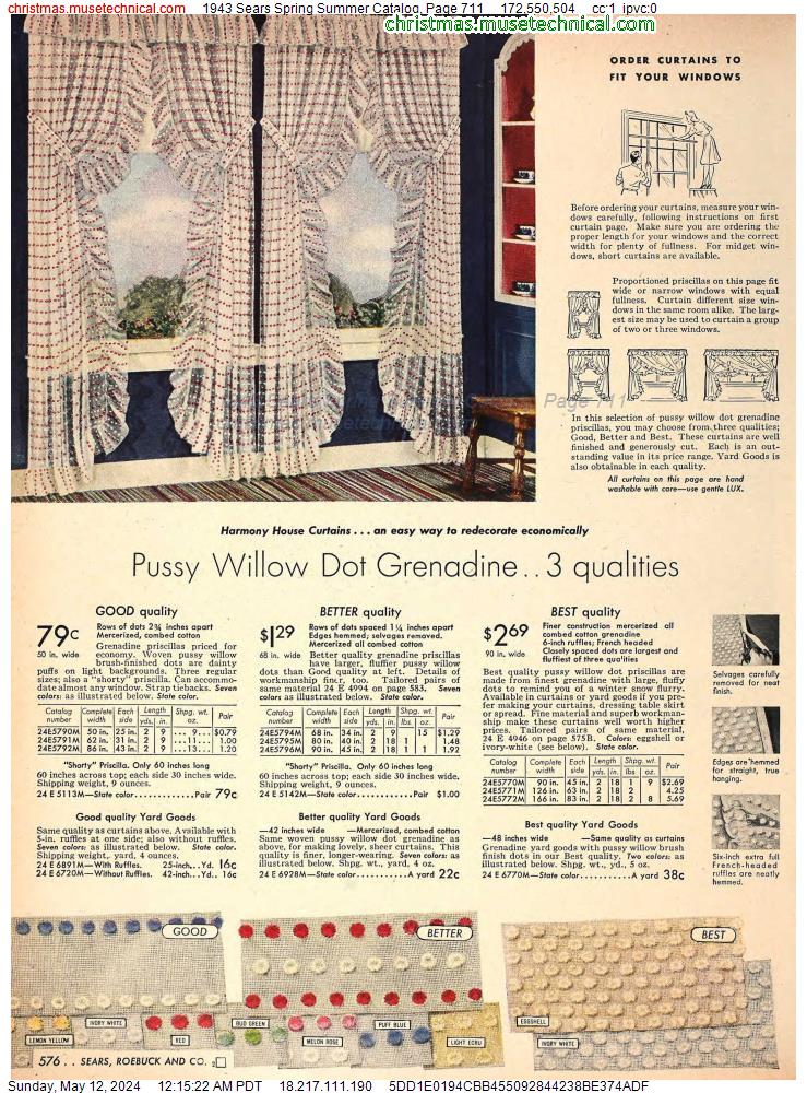 1943 Sears Spring Summer Catalog, Page 711