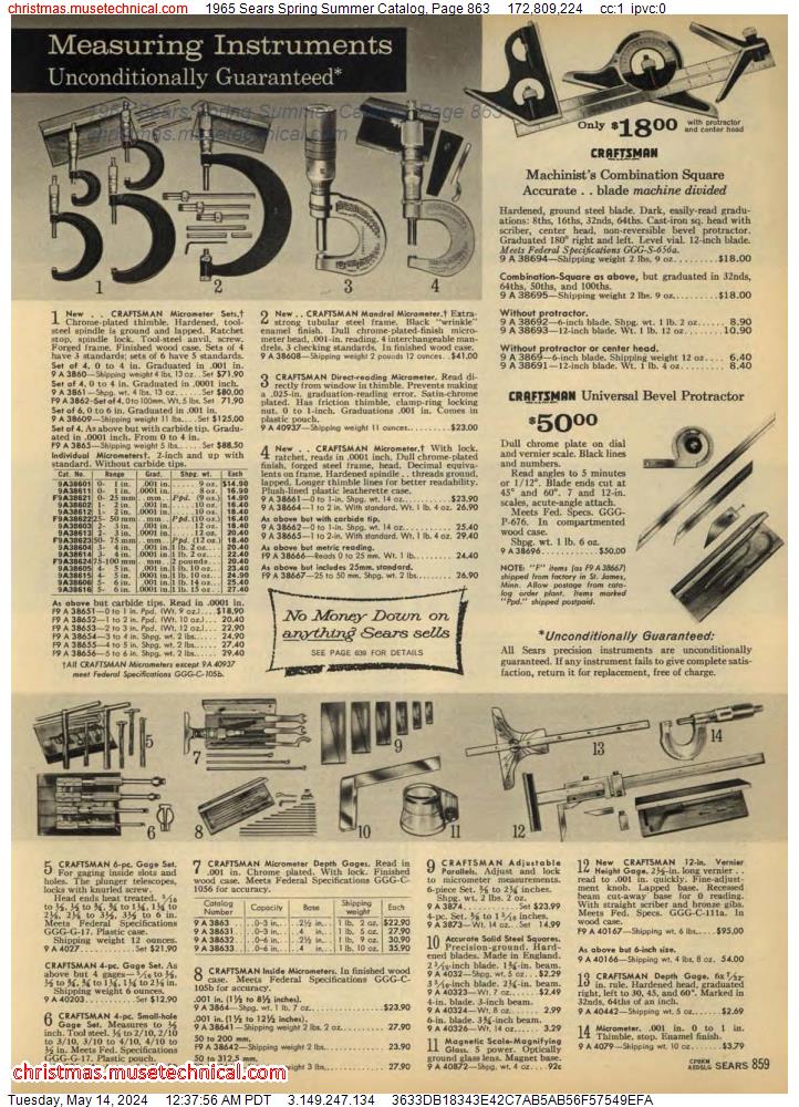 1965 Sears Spring Summer Catalog, Page 863