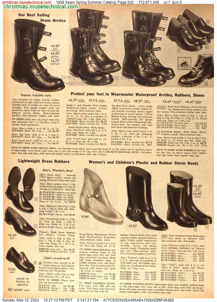 1958 Sears Spring Summer Catalog, Page 502