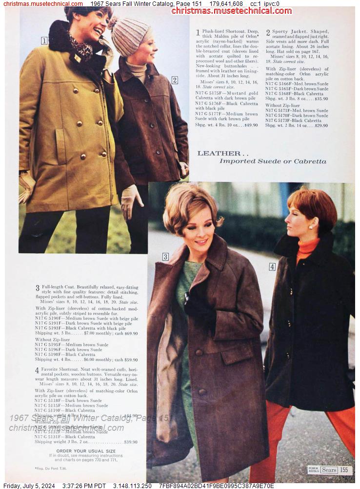 1967 Sears Fall Winter Catalog, Page 151