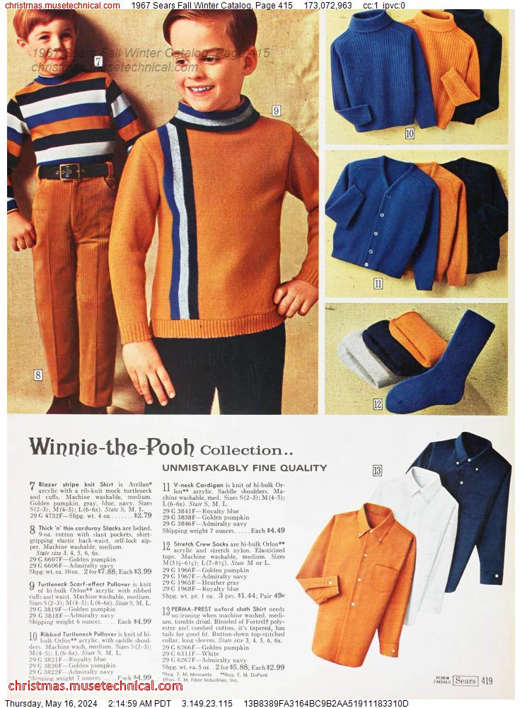 1967 Sears Fall Winter Catalog, Page 415