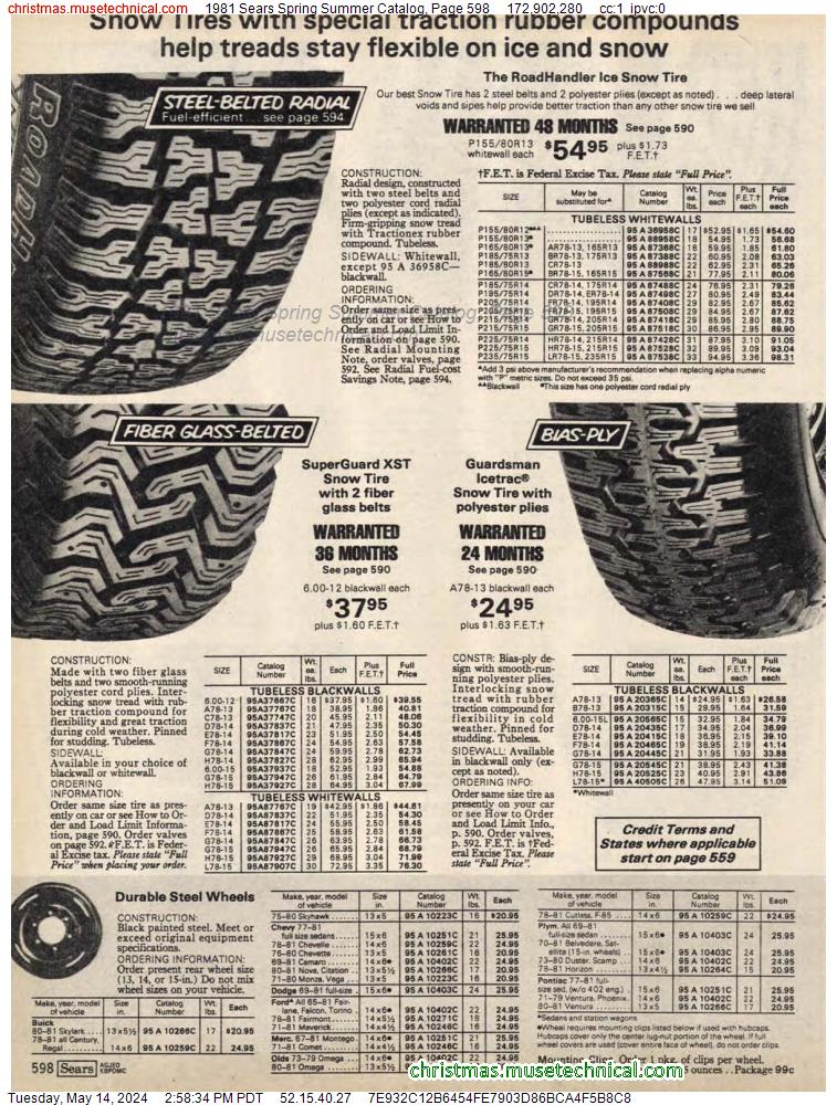1981 Sears Spring Summer Catalog, Page 598
