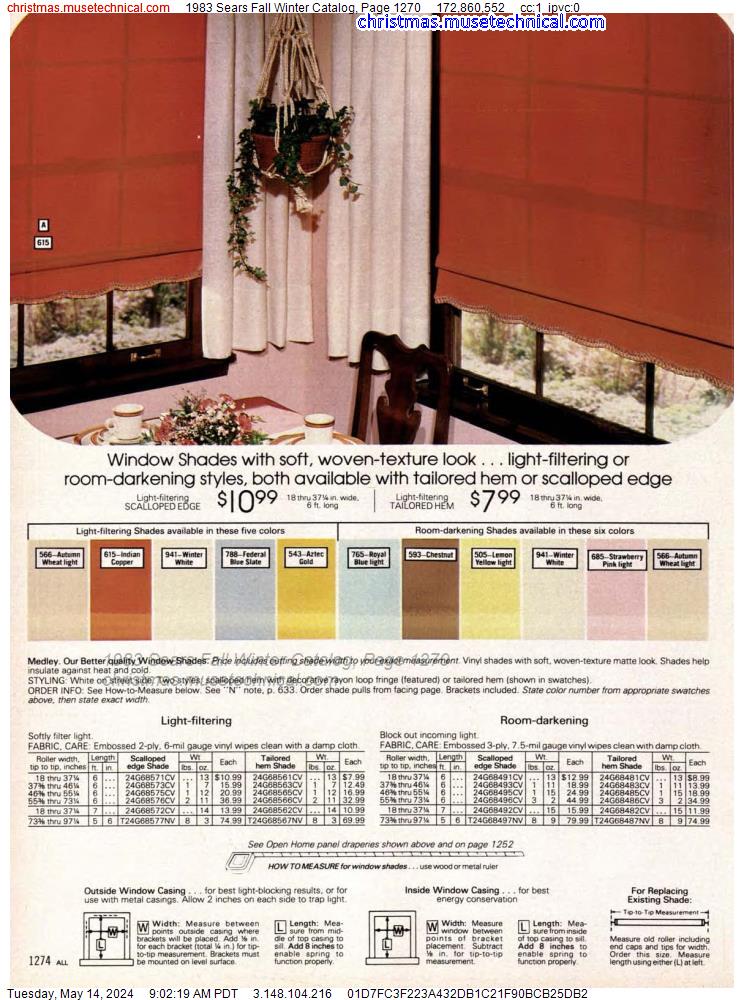 1983 Sears Fall Winter Catalog, Page 1270