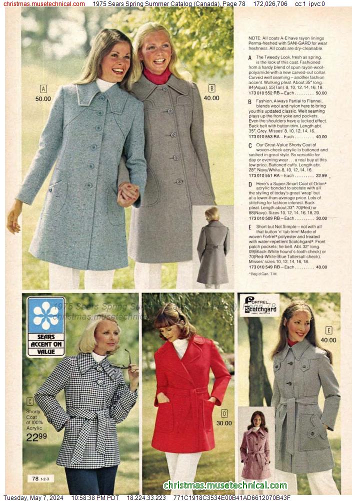 1975 Sears Spring Summer Catalog (Canada), Page 78