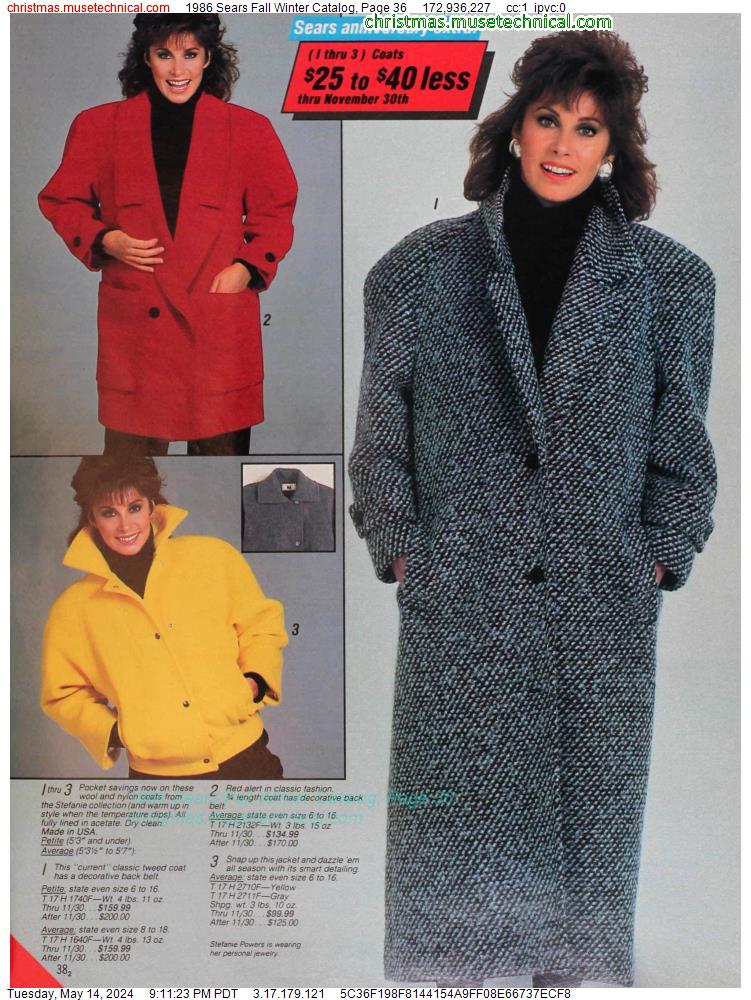 1986 Sears Fall Winter Catalog, Page 36
