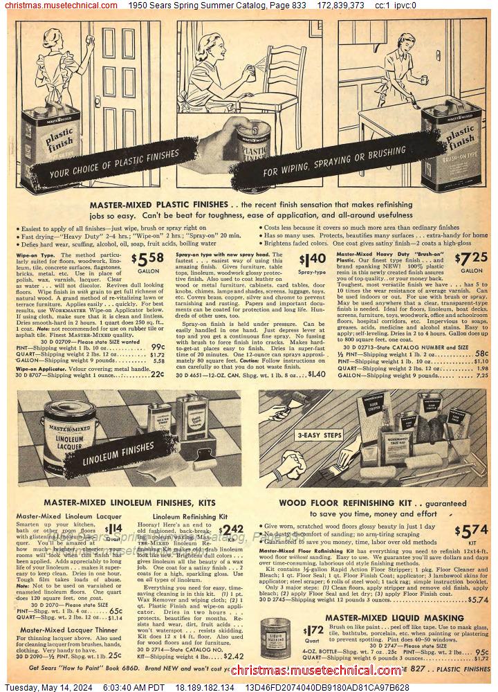 1950 Sears Spring Summer Catalog, Page 833