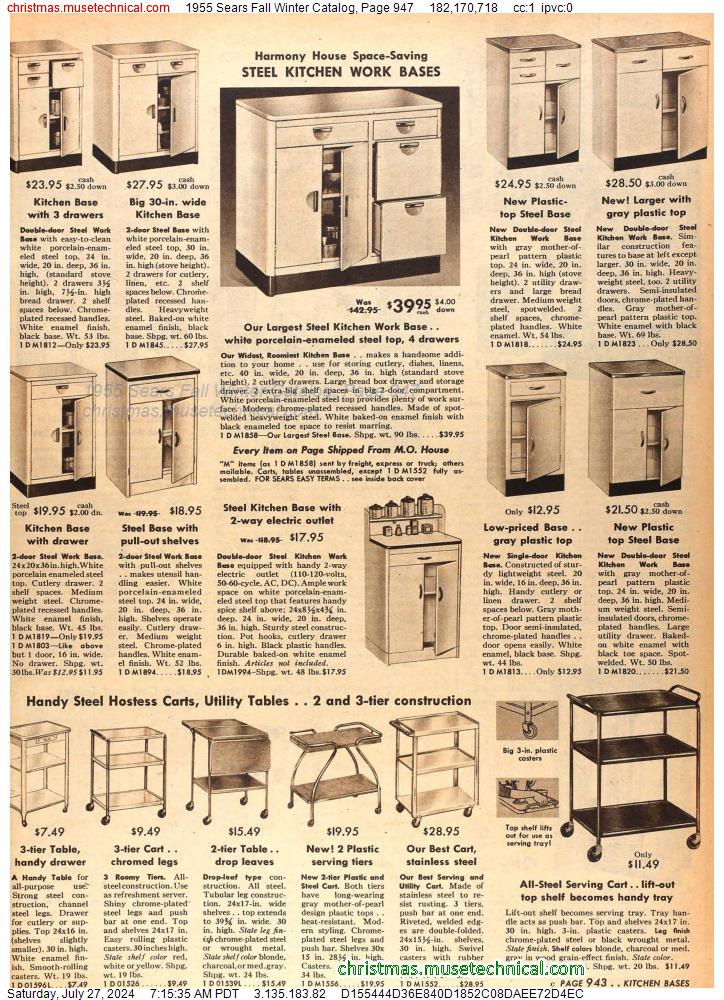 1955 Sears Fall Winter Catalog, Page 947