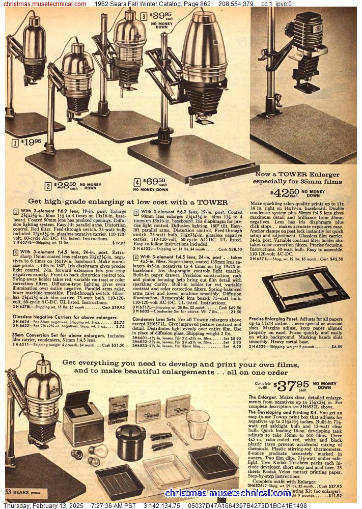 1962 Sears Fall Winter Catalog, Page 862