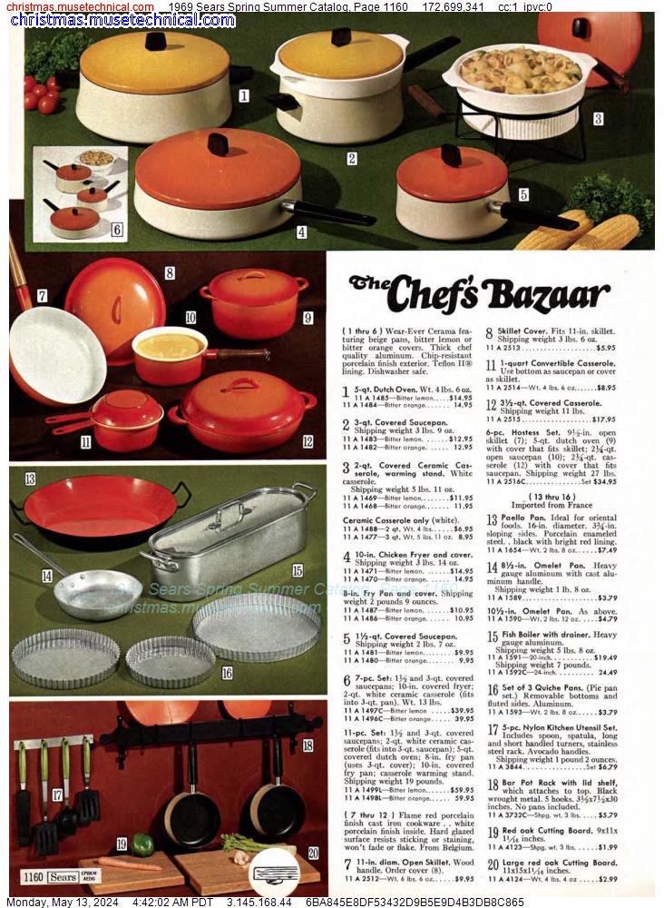 1969 Sears Spring Summer Catalog, Page 1160