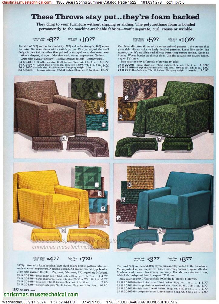 1966 Sears Spring Summer Catalog, Page 1522