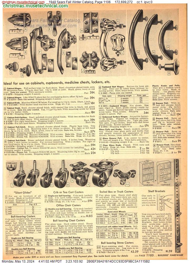 1948 Sears Fall Winter Catalog, Page 1106
