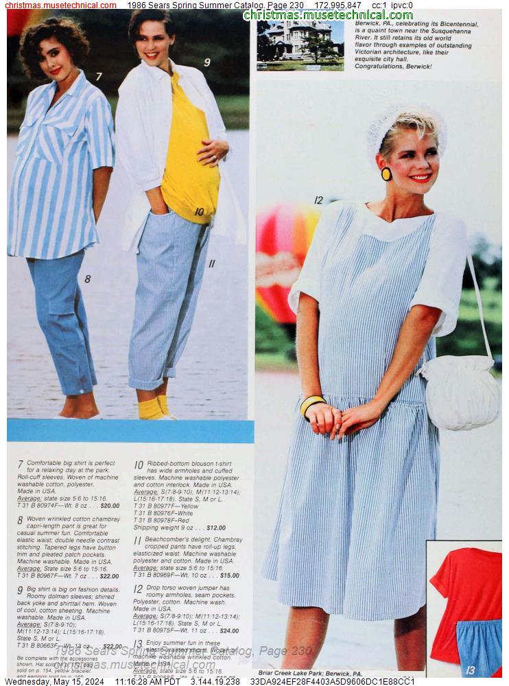 1986 Sears Spring Summer Catalog, Page 230