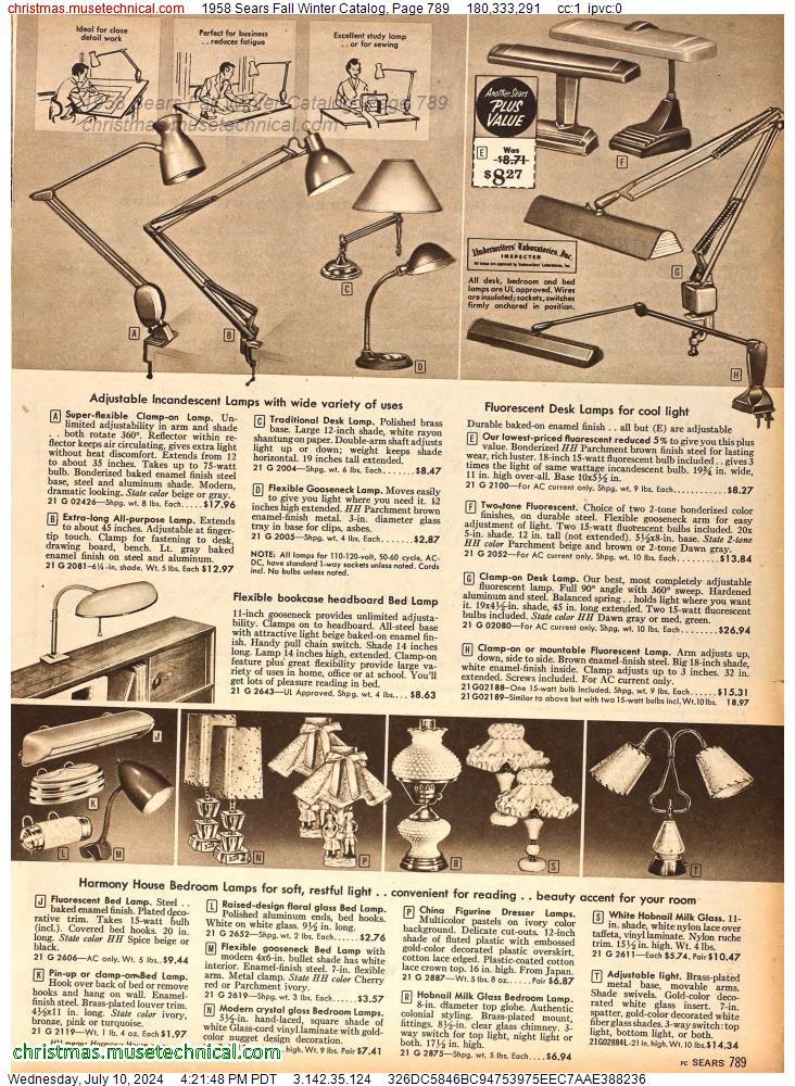 1958 Sears Fall Winter Catalog, Page 789