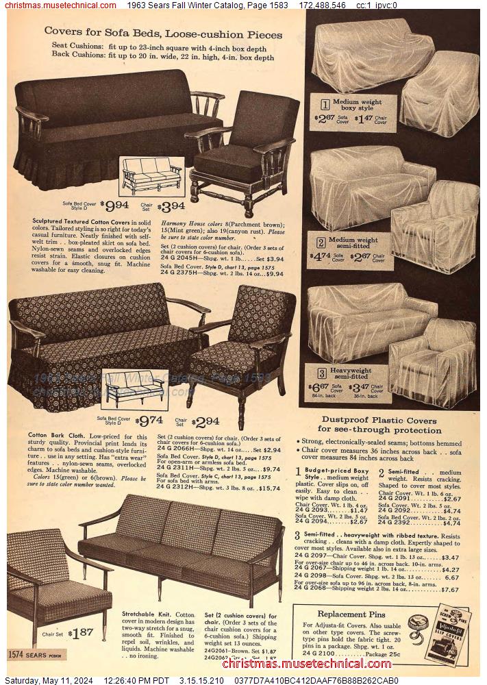 1963 Sears Fall Winter Catalog, Page 1583