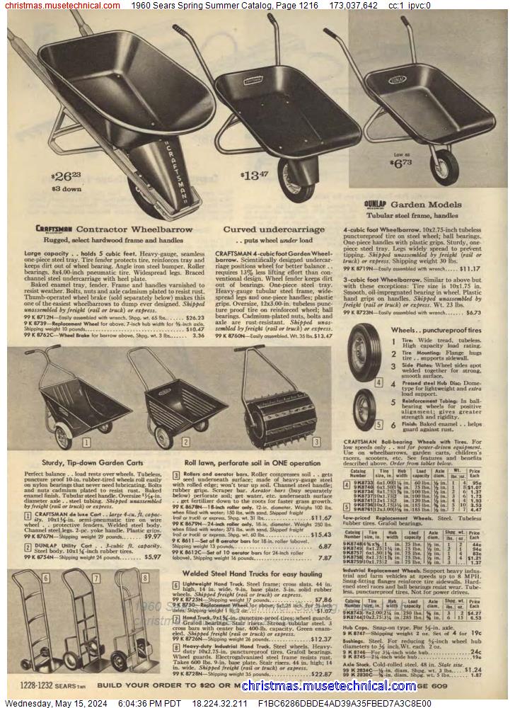 1960 Sears Spring Summer Catalog, Page 1216
