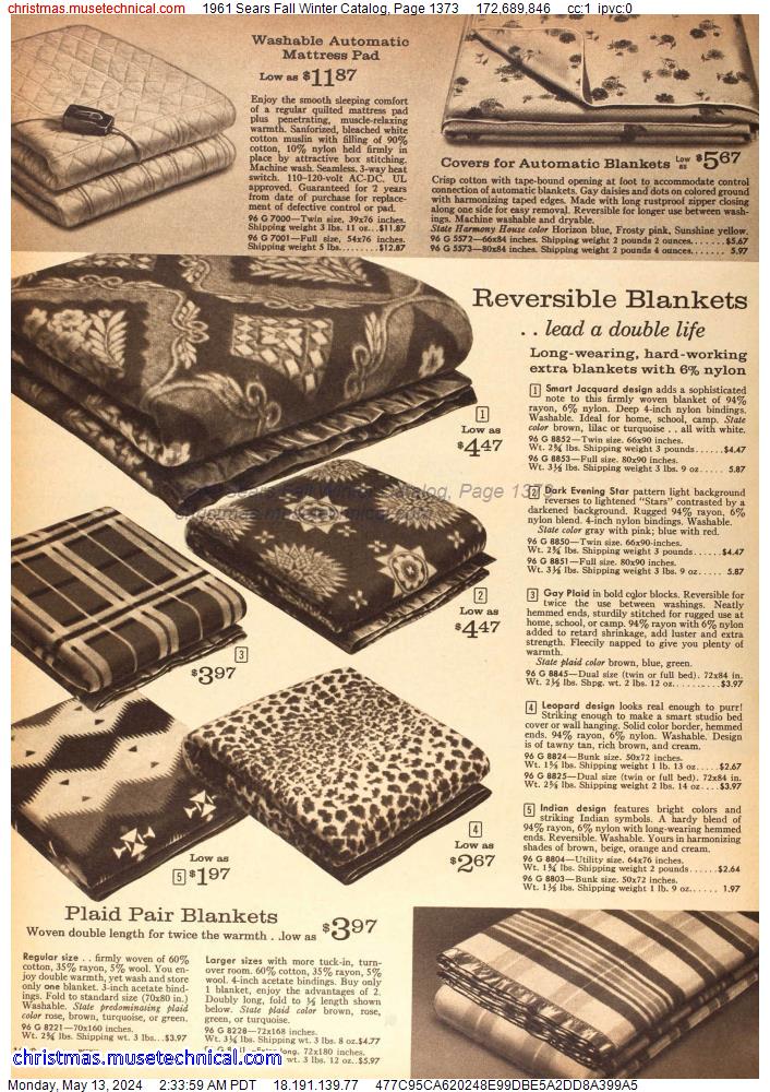 1961 Sears Fall Winter Catalog, Page 1373