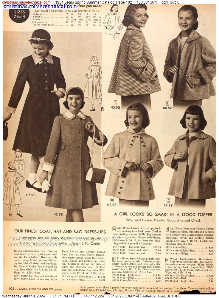 1954 Sears Spring Summer Catalog, Page 102