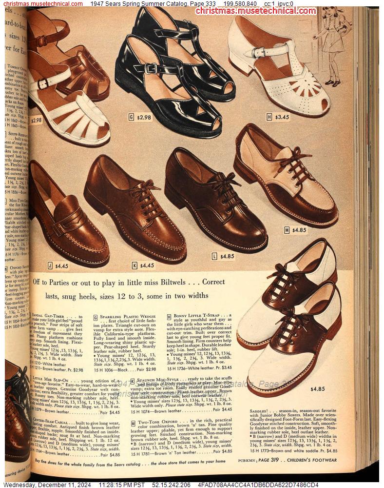 1947 Sears Spring Summer Catalog, Page 333