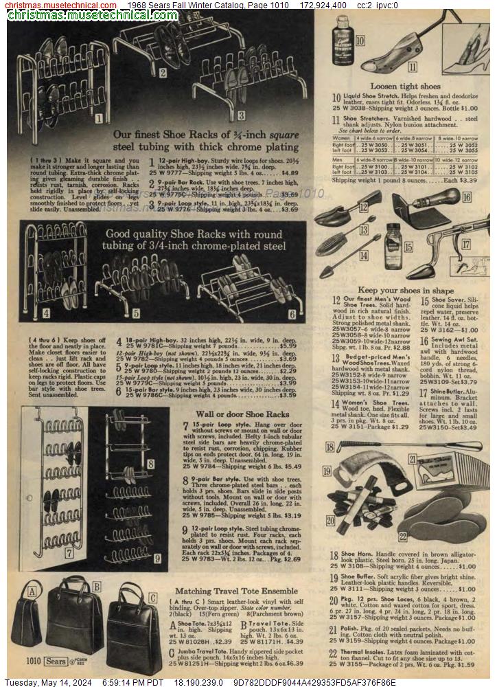 1968 Sears Fall Winter Catalog, Page 1010