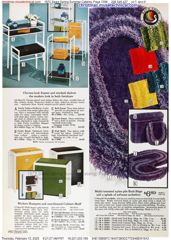 1972 Sears Spring Summer Catalog, Page 1398