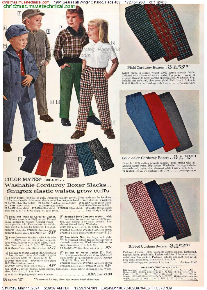 1961 Sears Fall Winter Catalog, Page 403