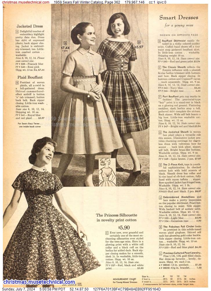 1959 Sears Fall Winter Catalog, Page 362
