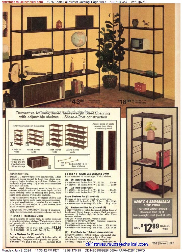 1976 Sears Fall Winter Catalog, Page 1047