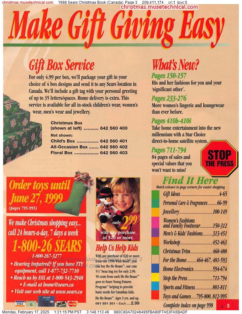 1998 Sears Christmas Book (Canada), Page 3