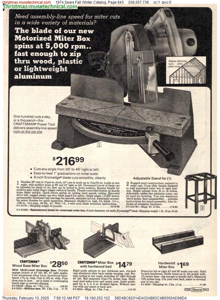 1974 Sears Fall Winter Catalog, Page 843