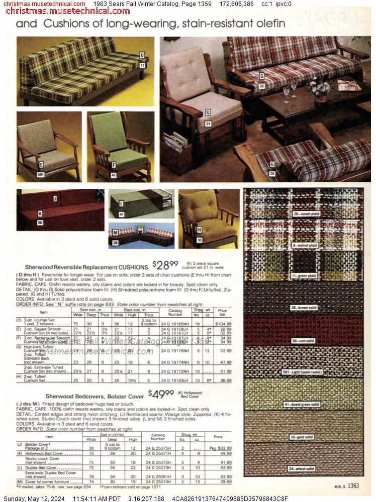 1983 Sears Fall Winter Catalog, Page 1359