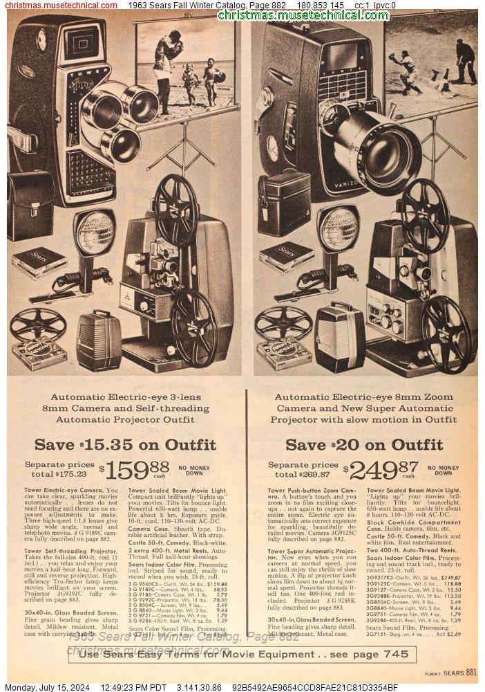 1963 Sears Fall Winter Catalog, Page 882