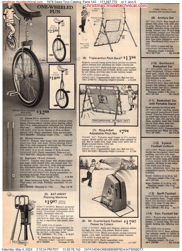 1978 Sears Toys Catalog, Page 140