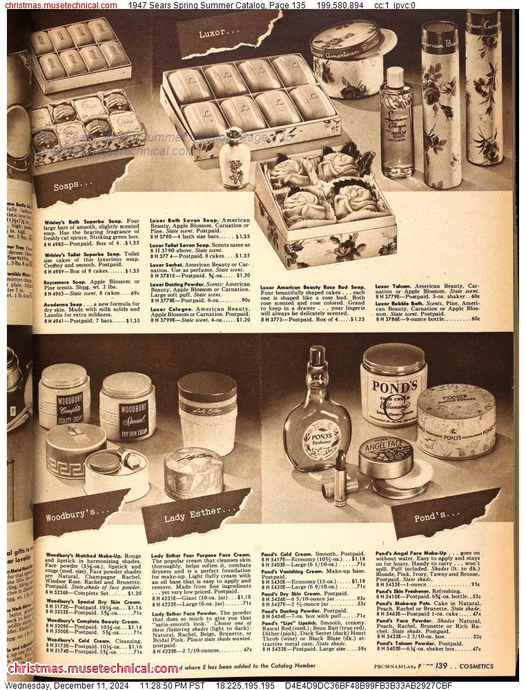 1947 Sears Spring Summer Catalog, Page 135