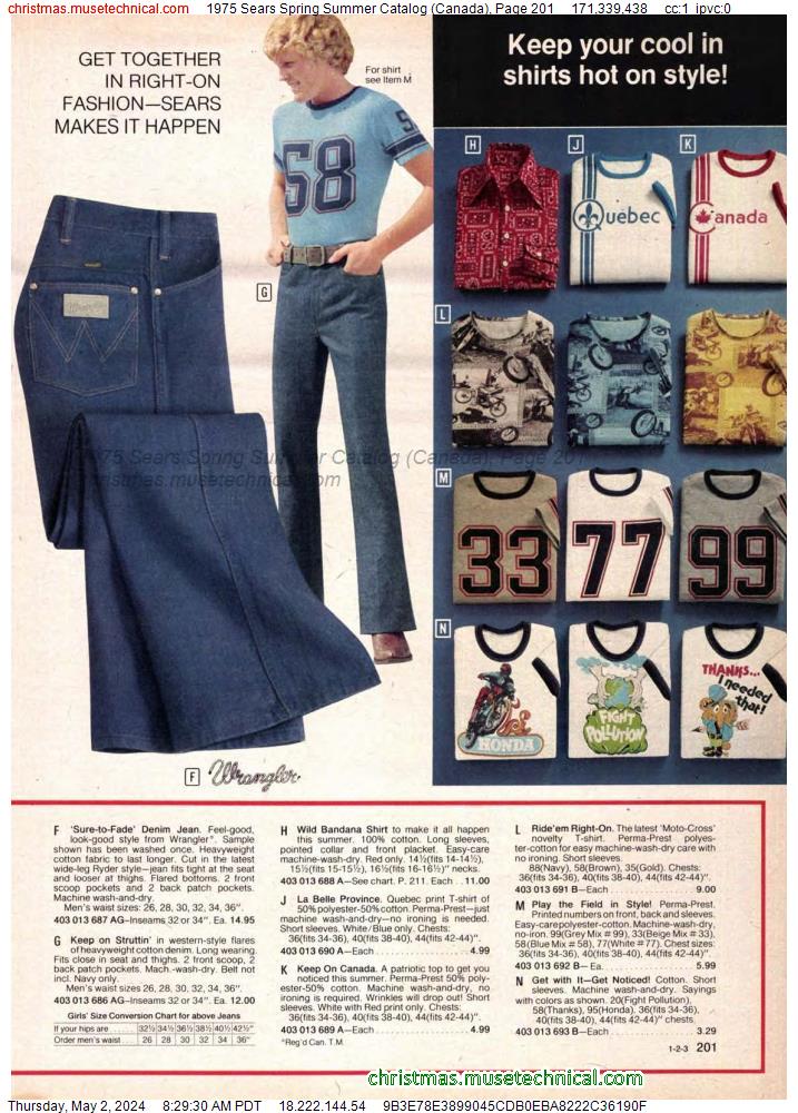 1975 Sears Spring Summer Catalog (Canada), Page 201