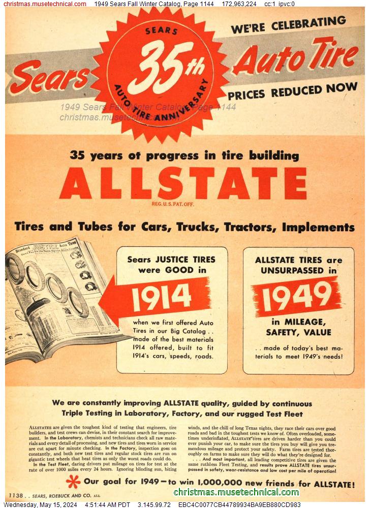 1949 Sears Fall Winter Catalog, Page 1144