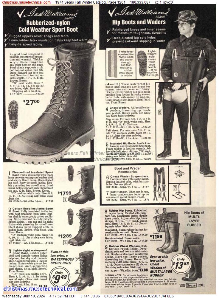 1974 Sears Fall Winter Catalog, Page 1201