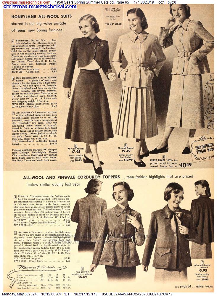 1950 Sears Spring Summer Catalog, Page 65