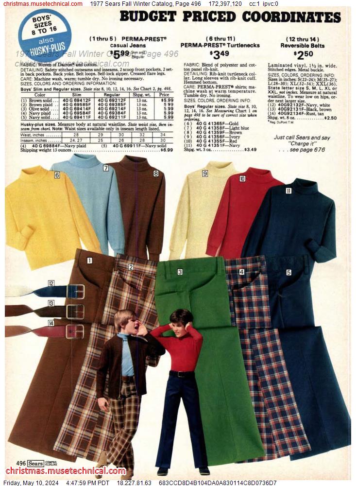 1977 Sears Fall Winter Catalog, Page 496