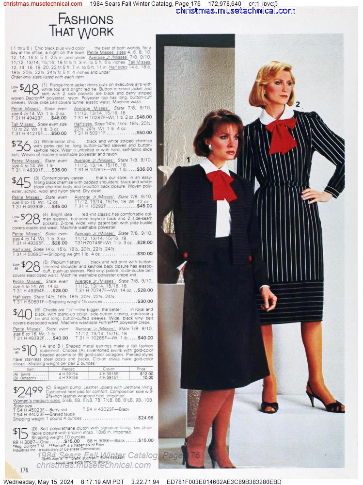 1984 Sears Fall Winter Catalog, Page 176