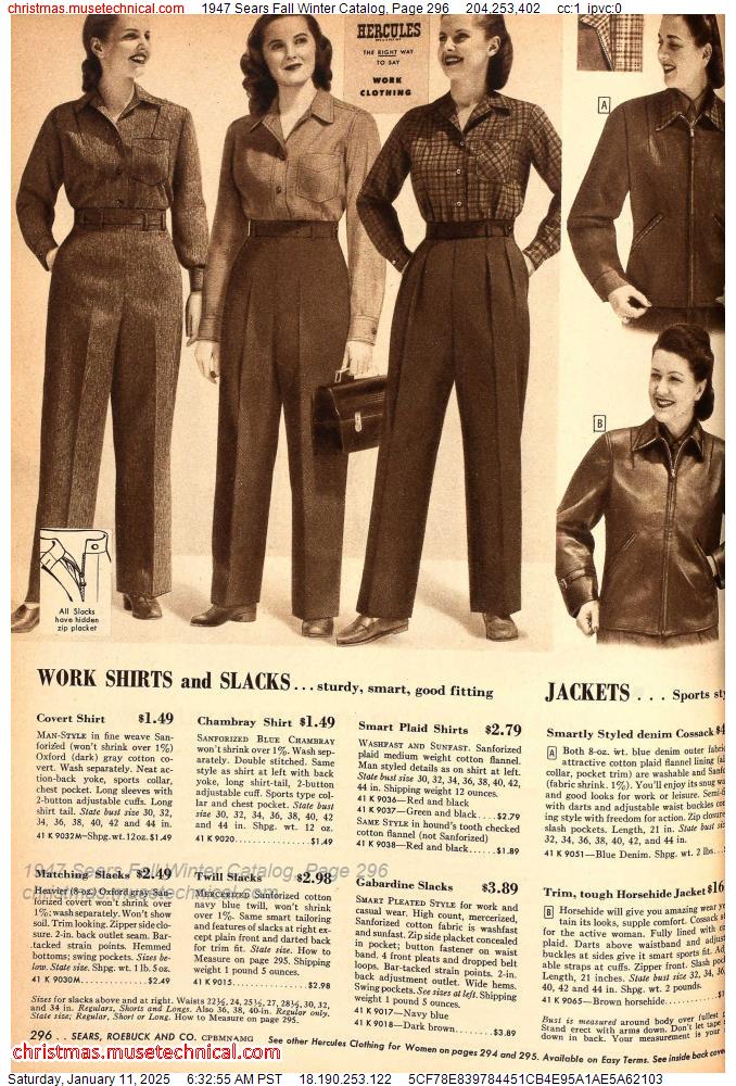 1947 Sears Fall Winter Catalog, Page 296