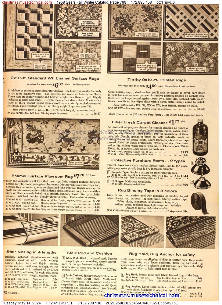 1958 Sears Fall Winter Catalog, Page 788