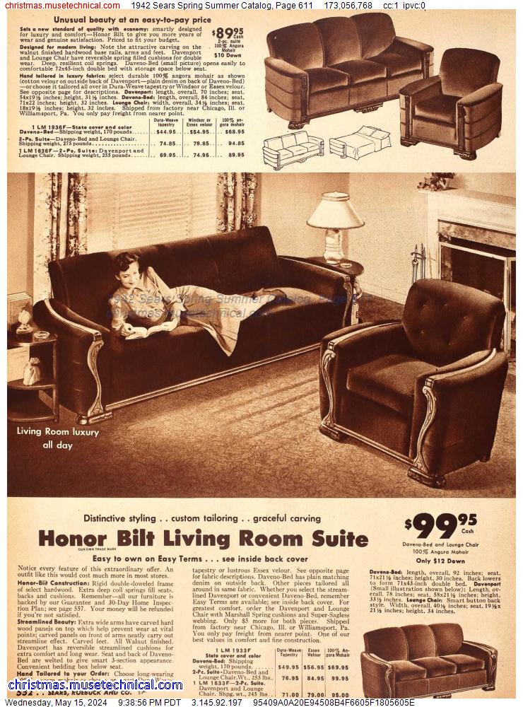 1942 Sears Spring Summer Catalog, Page 611