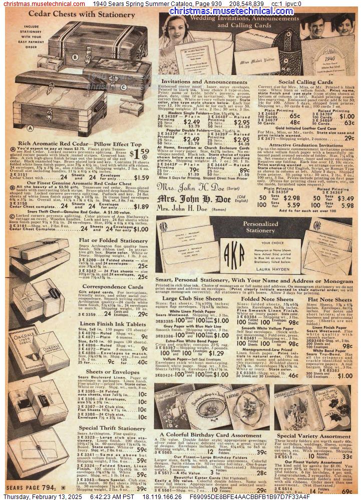 1940 Sears Spring Summer Catalog, Page 930