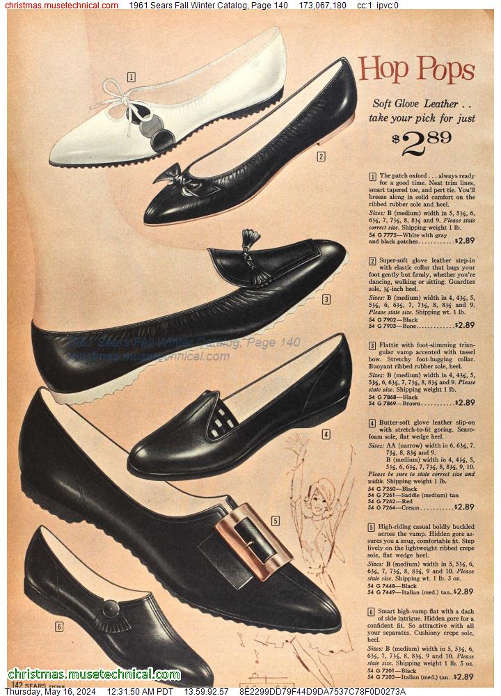 1961 Sears Fall Winter Catalog, Page 140