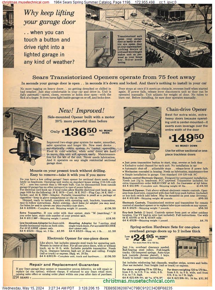 1964 Sears Spring Summer Catalog, Page 1196