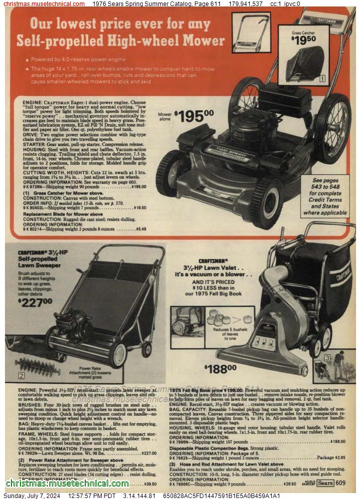1976 Sears Spring Summer Catalog, Page 611